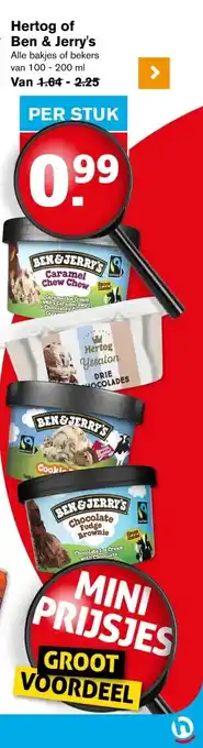 Hoogvliet Hertog of Ben & Jerry's aanbieding