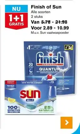 Hoogvliet Finish of Sun aanbieding