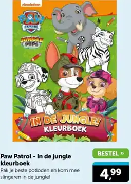 Boekenvoordeel Paw Patrol - In de jungle kleurboek aanbieding