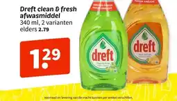 Wibra Dreft clean & fresh afwasmiddel aanbieding