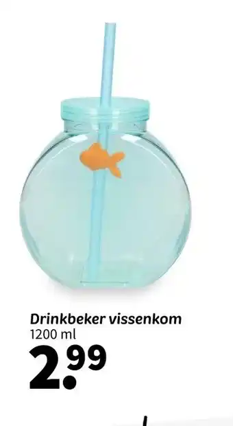 Wibra Drinkbeker vissenkom 1200 ml aanbieding