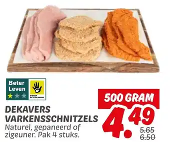 Dekamarkt Dekavers varkensschnitzels aanbieding