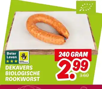 Dekamarkt Dekavers biologische rookworst aanbieding