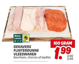 Dekamarkt Dekavers flinterdunne vleeswaren aanbieding