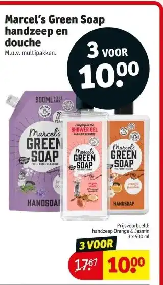 Kruidvat Marcel's Green Soap handzeep en douche aanbieding