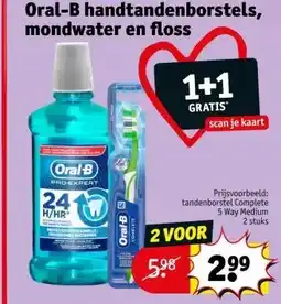 Kruidvat Oral-B handtandenborstels, mondwater en floss aanbieding