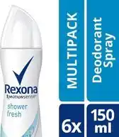 Bol.com Rexona Women Shower Fresh - 150 ml - Deodorant Spray - 6 stuks - Voordeelverpakking aanbieding