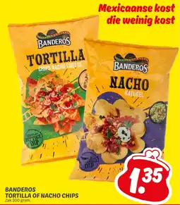 Dekamarkt Banderos nacho tortilla of nacho chips aanbieding