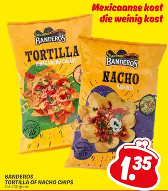 Dekamarkt Banderos nacho tortilla of nacho chips aanbieding