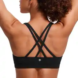 Amazon CRZ YOGA Dames Strappy Back Draadloze Gewatteerde Workout Yoga Sport BH aanbieding