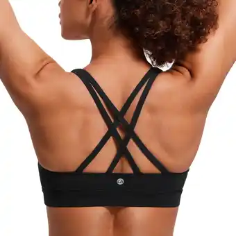 Amazon CRZ YOGA Dames Strappy Back Draadloze Gewatteerde Workout Yoga Sport BH aanbieding