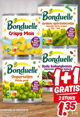 Dekamarkt Bonduelle groente aanbieding