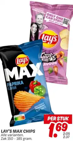 Dekamarkt Lay's max chips aanbieding