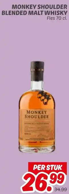 Dekamarkt Monkey shoulder blended malt whisky aanbieding