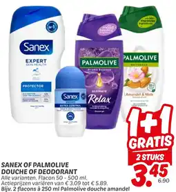 Dekamarkt Sanex of palmolive douche of deodorant aanbieding