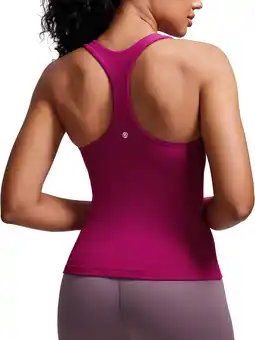 Amazon CRZ YOGA Vrouwen Workout Tank Tops met Ingebouwde BH Racerback Atletische Top Longline Sport BH aanbieding