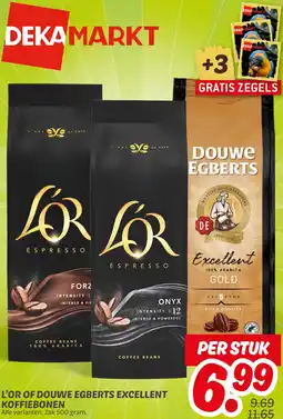 Dekamarkt L'or of douwe egberts excellent koffiebonen aanbieding