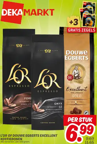 Dekamarkt L'or of douwe egberts excellent koffiebonen aanbieding