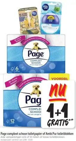 Jumbo Page compleet schoon toiletpapier of Ambi Pur toiletblokken aanbieding