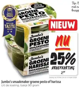 Jumbo Jumbo's smaakmaker groene pesto of harissa aanbieding