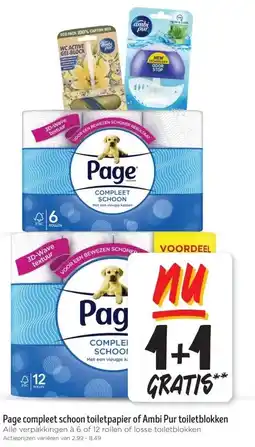 Jumbo Page compleet schoon toiletpapier of Ambi Pur toiletblokken aanbieding