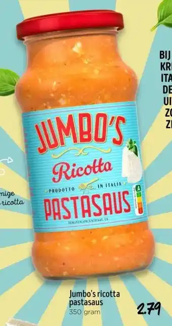 Jumbo Jumbo's ricotta pastasaus aanbieding