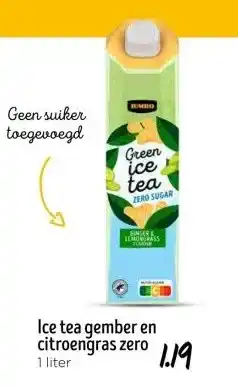 Jumbo Ice tea gember en citroengras zero aanbieding