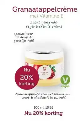 De Rode Pilaren Granaatappelcrème met Vitamine E aanbieding