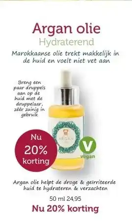 De Rode Pilaren Argan olie Hydraterend aanbieding