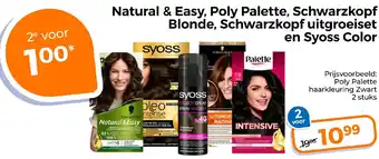 Trekpleister Natural & Easy, Poly Palette, Schwarzkopf Blonde, Schwarzkopf uitgroeiset en Syoss Color aanbieding