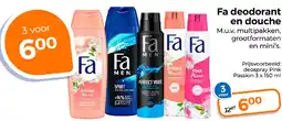 Trekpleister Fa deodorant en douche aanbieding