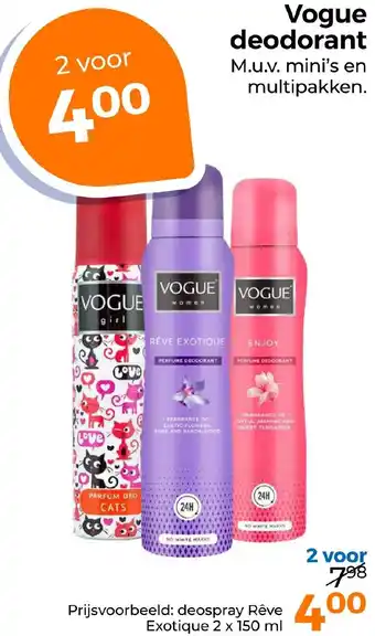 Trekpleister Vogue deodorant aanbieding