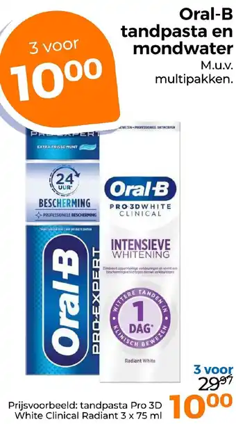 Trekpleister Oral-B tandpasta en mondwater aanbieding