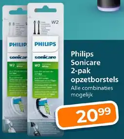 Trekpleister Philips Sonicare 2-pak opzetborstels aanbieding