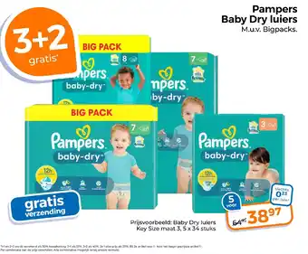 Trekpleister Pampers Baby Dry luiers aanbieding