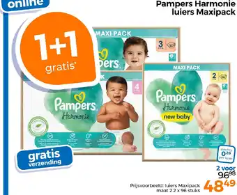 Trekpleister Pampers Harmonie luiers Maxipack aanbieding