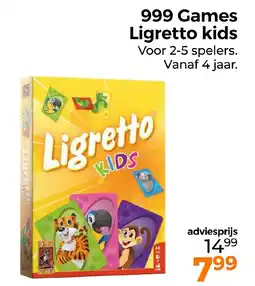 Trekpleister 999 Games Ligretto kids aanbieding