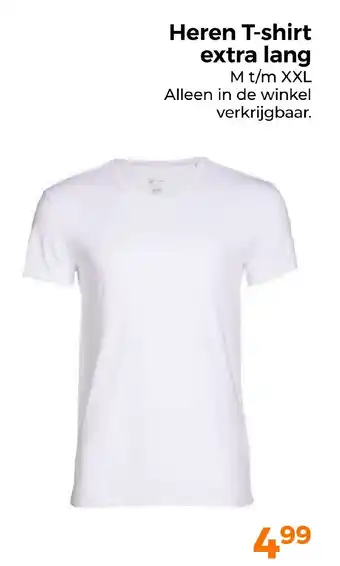 Trekpleister Heren T-shirt extra lang aanbieding