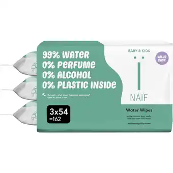 Albert Heijn Naïf Baby & kids waterdoekjes 3-pack aanbieding