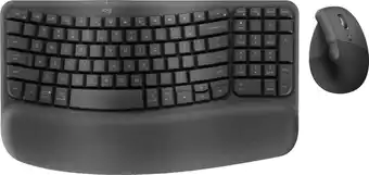 Coolblue Logitech Wave Keys Draadloos Ergonomisch Toetsenbord + Logitech Lift Ergonomische Muis aanbieding