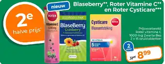 Trekpleister Blaseberry, Roter Vitamine C en Roter Cysticare aanbieding