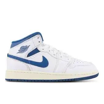 Foot Locker Jordan 1 Mid Unisex Schoenen - Wit - Maat: 37.5 - Textil, Leer - Foot Locker aanbieding