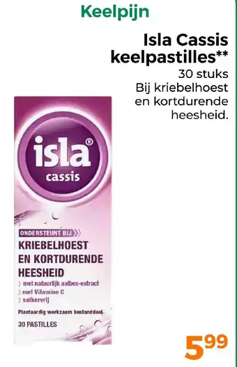 Trekpleister Isla Cassis keelpastilles aanbieding