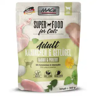 Zooplus 6x 300g MAC's Cat Pouch Konijn & Gevogelte natvoer voor katten aanbieding