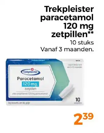 Trekpleister Trekpleister paracetamol 120 mg zetpillen aanbieding