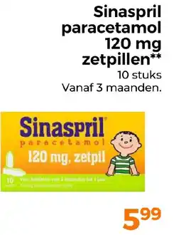 Trekpleister Sinaspril paracetamol 120 mg zetpillen aanbieding