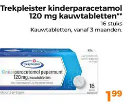 Trekpleister Trekpleister kinderparacetamol 120 mg kauwtabletten aanbieding