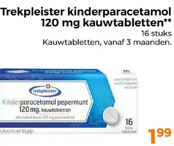 Trekpleister Trekpleister kinderparacetamol 120 mg kauwtabletten aanbieding