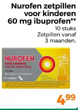 Trekpleister Nurofen zetpillen voor kinderen 60 mg ibuprofen aanbieding