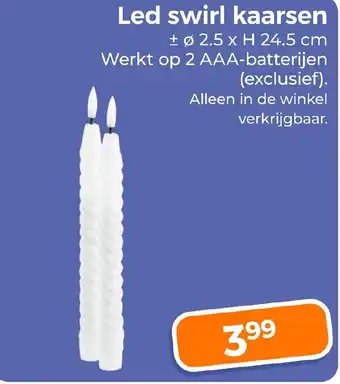 Trekpleister Led swirl kaarsen aanbieding